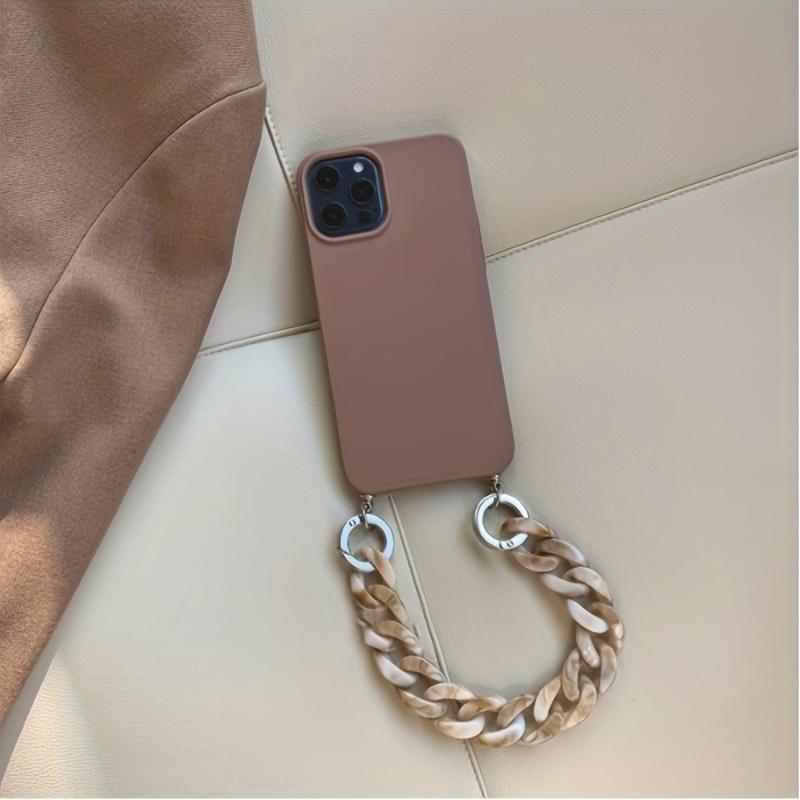 Marble Chain Silicone Case for iPhone 14/13/12 Pro Max - Stylish Crossbody Lanyard Necklace Cover!