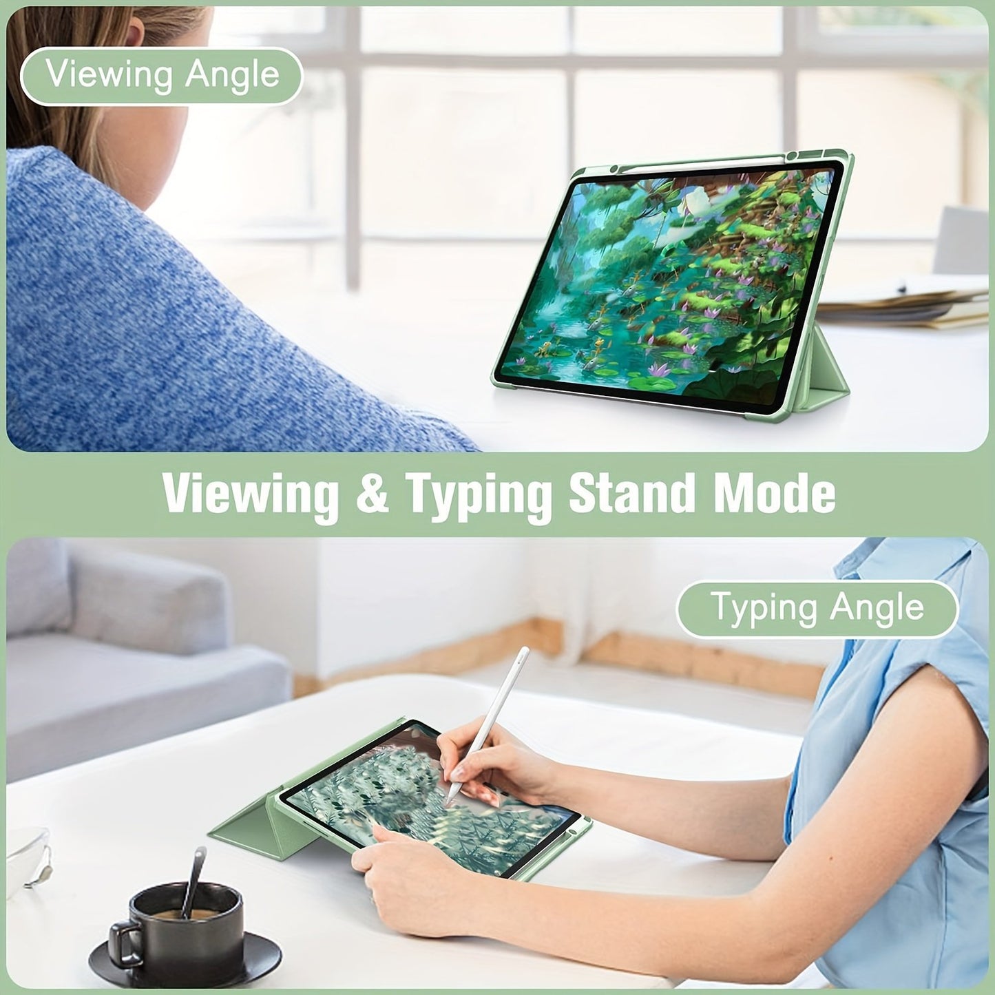 Premium Case For IPad Air 1/Air 2/Air 3/Air 4/Air 5, For IPad 5th/6th/7th/8th/9th/10th Generation, For IPad Pro 12.9 Inch 2020/2021/2022, For IPad Pro 11 Inch 2018/2020/2021/2022 With Pen Holder,  Shockproof Cover W/Clear Transparen