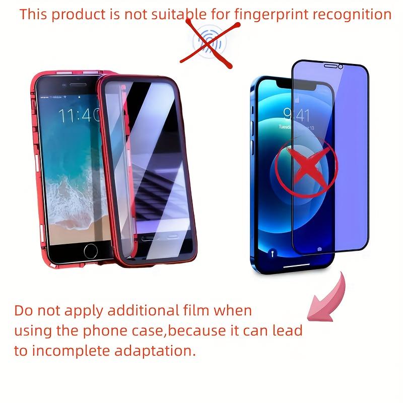 No Fingerprint Identification, Cannot Be Used Normally With Phone Film, Not Shockproof, Full-coverage Phone Case For Samsung Galaxy S23 S21 S22 Ultra, 360° Flip Metal Plated Phone Case With HD Tempered Glass Full Screen Protective Cover