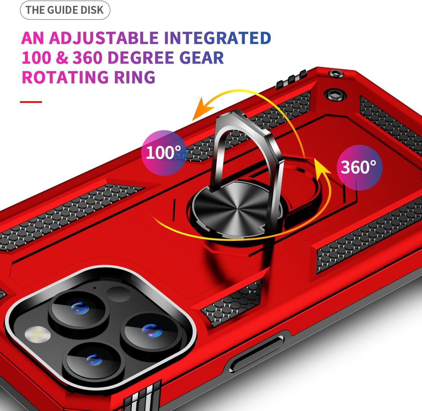 FAN SONG Case for iPhone 15 Pro Max Case with Stand, Military Grade Drop Protection Cover TPU and PC Protective Phone Case 360°Magnetic Ring Kickstand Stand for iPhone 15 Pro Max 2023 6.1", Black