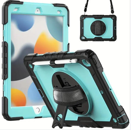 FS FANSONGiPad 9th/8th/7th Generation Case, FS FANSONG iPad 10.2 Case 2021/2020/2019 with Screen Protector Pencil Holder 360 Rotating Hand Strap Shoulder Strap, for 9th/8th/7th Gen iPad Case