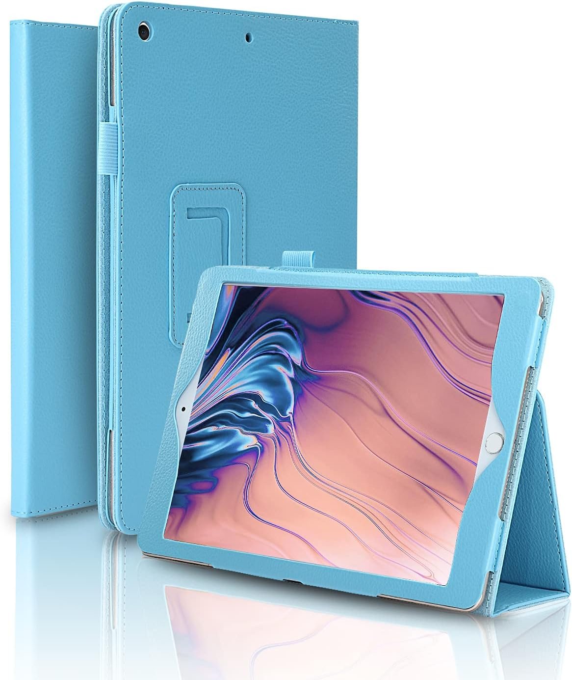 FAN SONG iPad 9th/8th/7th Generation Case 10.2 Inch Cover with Pencil Holder Leather Flip Stand Sleep Wake Slim Fit Smart case for iPad 7th/8th/9th Generation (2021/2020/2019)