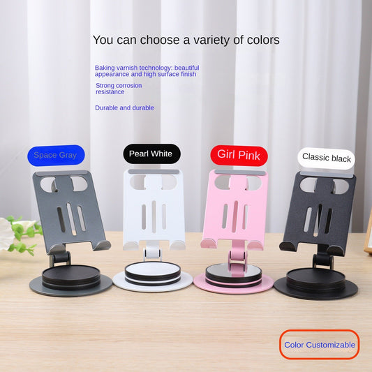 High density carbon steel mobile phone holder Aluminium alloy Adjustable Desk Holder Full Metal 360 degree Rotating Bracket