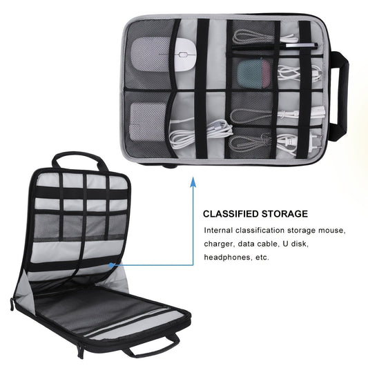 ICozzier Laptop Shoulder Bag, 33.02-33.78 Cm Laptop Tablet Sleeve Case Horizontal And Vertical Style With Handle & Removable Shoulder Strap For 33.78cm Macbook/Notebook/11 IPad Pro Laptop Bag, For Travel, Camping, Fishing