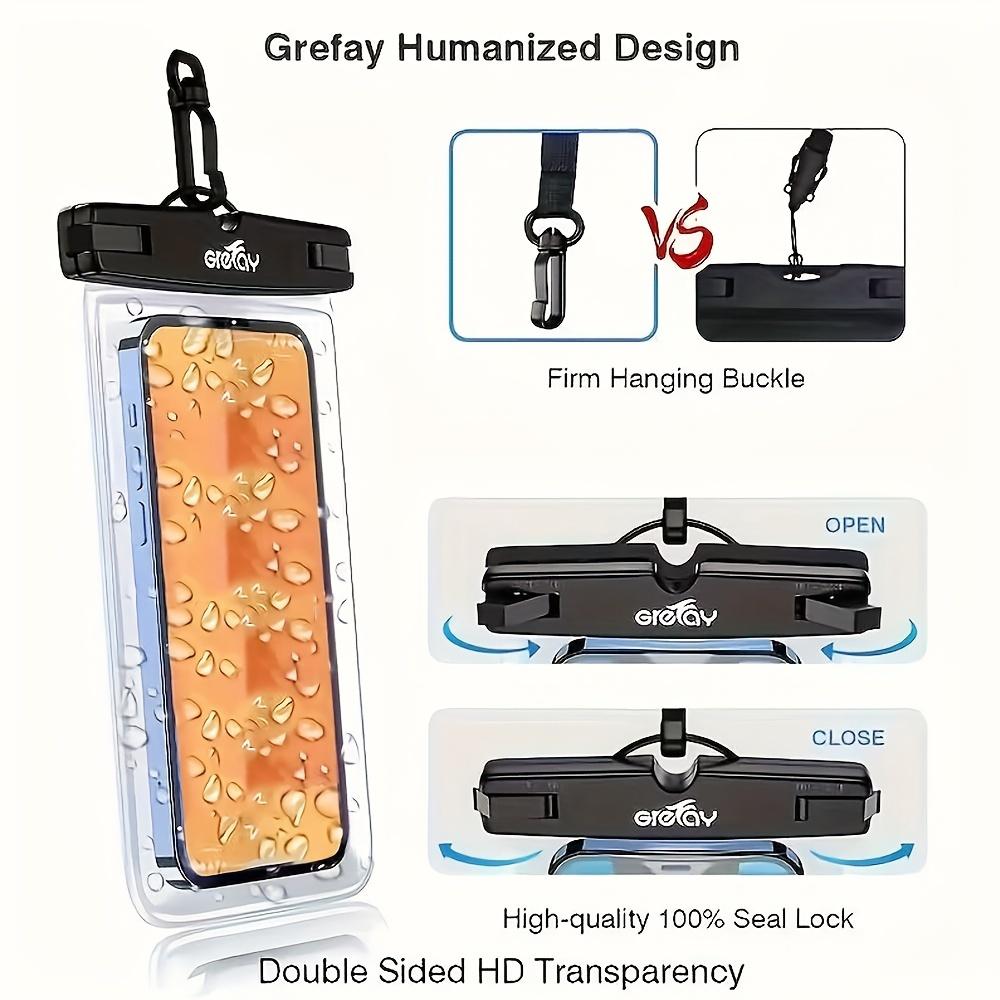 2pcs Waterproof Mobile Phone Case, Underwater Phone Pouch Cover - Easy Lock & Heavy Duty Dustproof Dry Bag, Compatible For 4-7 Inch IPhone 15 14 13 12 11 Pro Max/ Galaxy S22 Ultra S21 S20 A12 And Other Smartphones (Transparent)