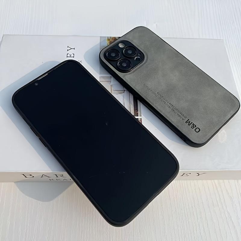 Luxury Artificial Sheepskin Leather Phone Case For iPhone 15 14 13 12 11 Pro Max Plus Men Women Silicone Bumper Shockproof Support Car Holder Cover