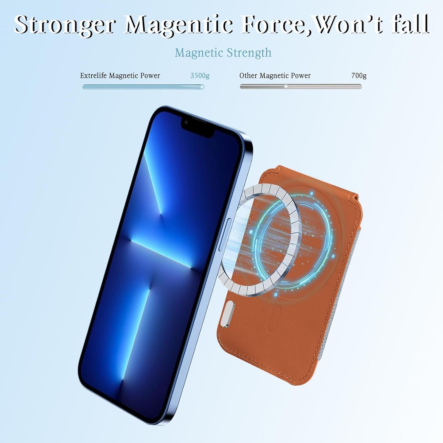 Phone Magsafe Wallet With Airtag Anti Loss Card Solt,Magnetic PU Leather Card Holder Stick on Phone or Phone Case for your iPhone 15/14/13/12/Pro/Plus/Pro Max Series