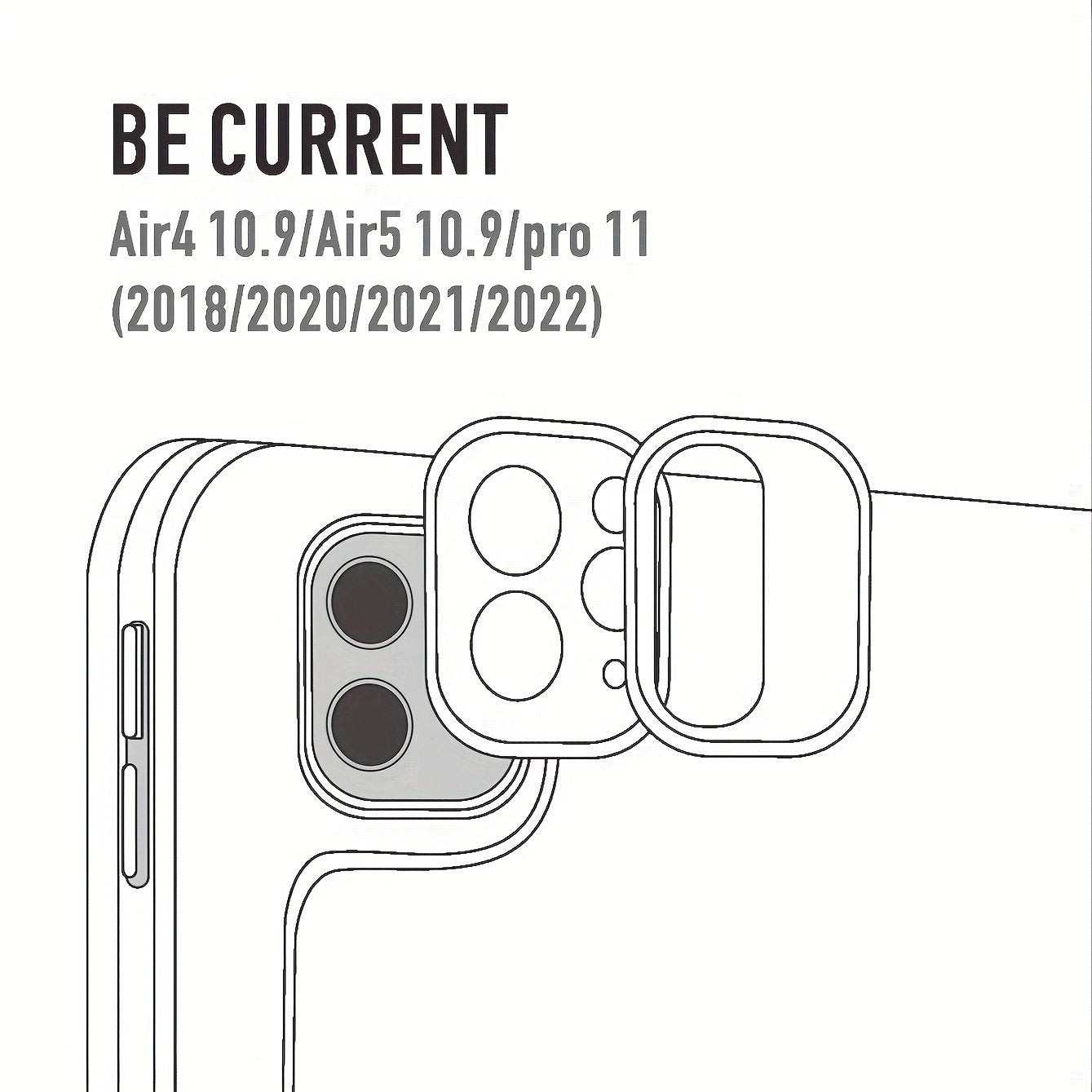 1pc Black Acrylic High Transparency Tri-fold Tablet Computer Holster, Tri-fold Support Stand Function High Transparency Acrylic Inner Case With Pen Slot, Suitable For IPad Protection