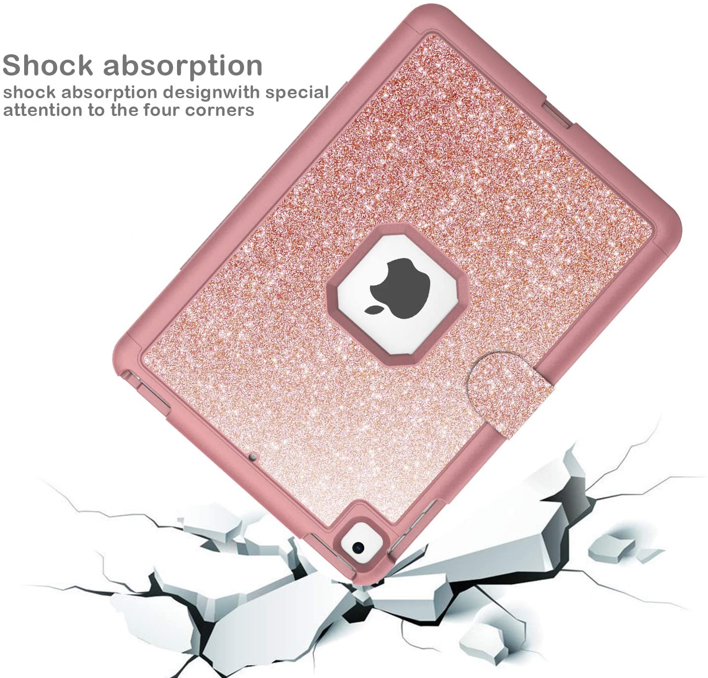 iPad Case 9.7 inch, Glitter Magnetic Closure TPU Leather Smart Cover