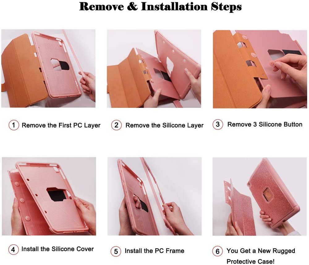 iPad Case 9.7 inch, Glitter Magnetic Closure TPU Leather Smart Cover