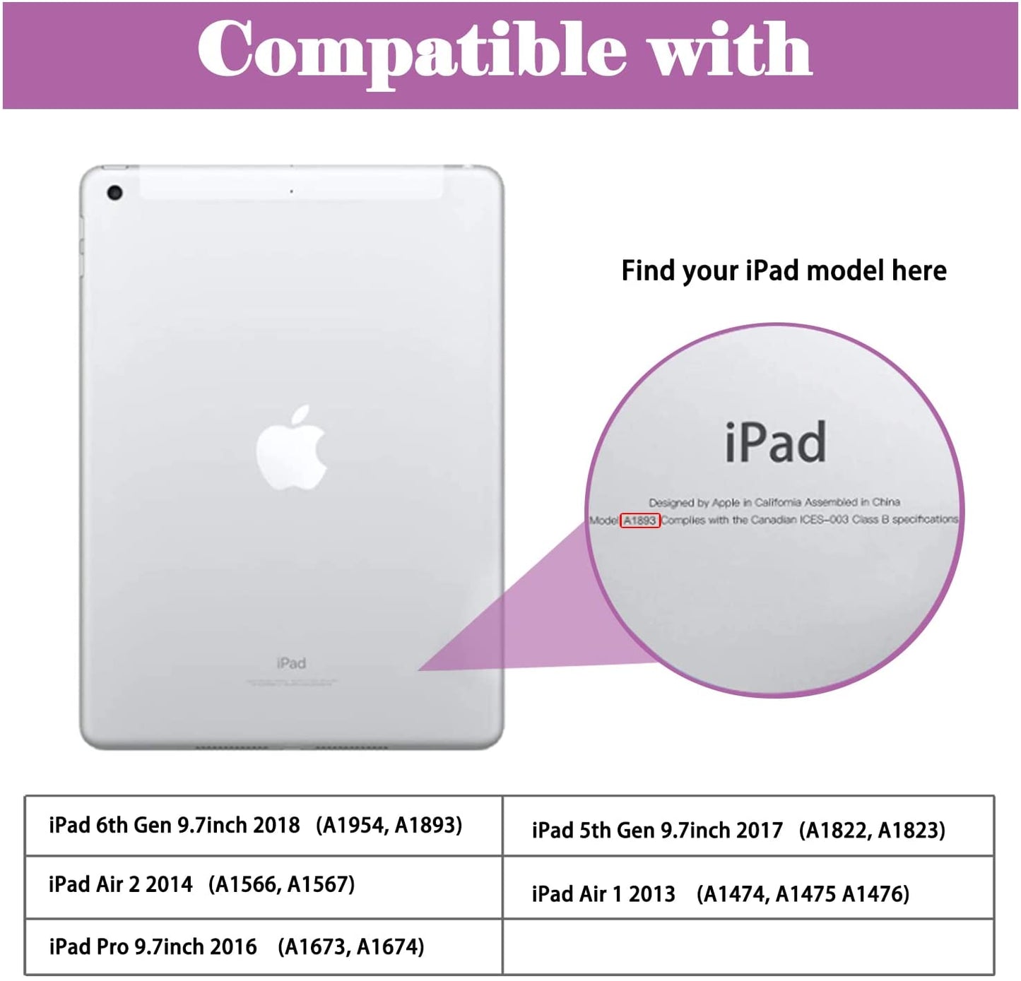 iPad Case 9.7 inch, Flip Slim Pencil Holder Bifold Stand