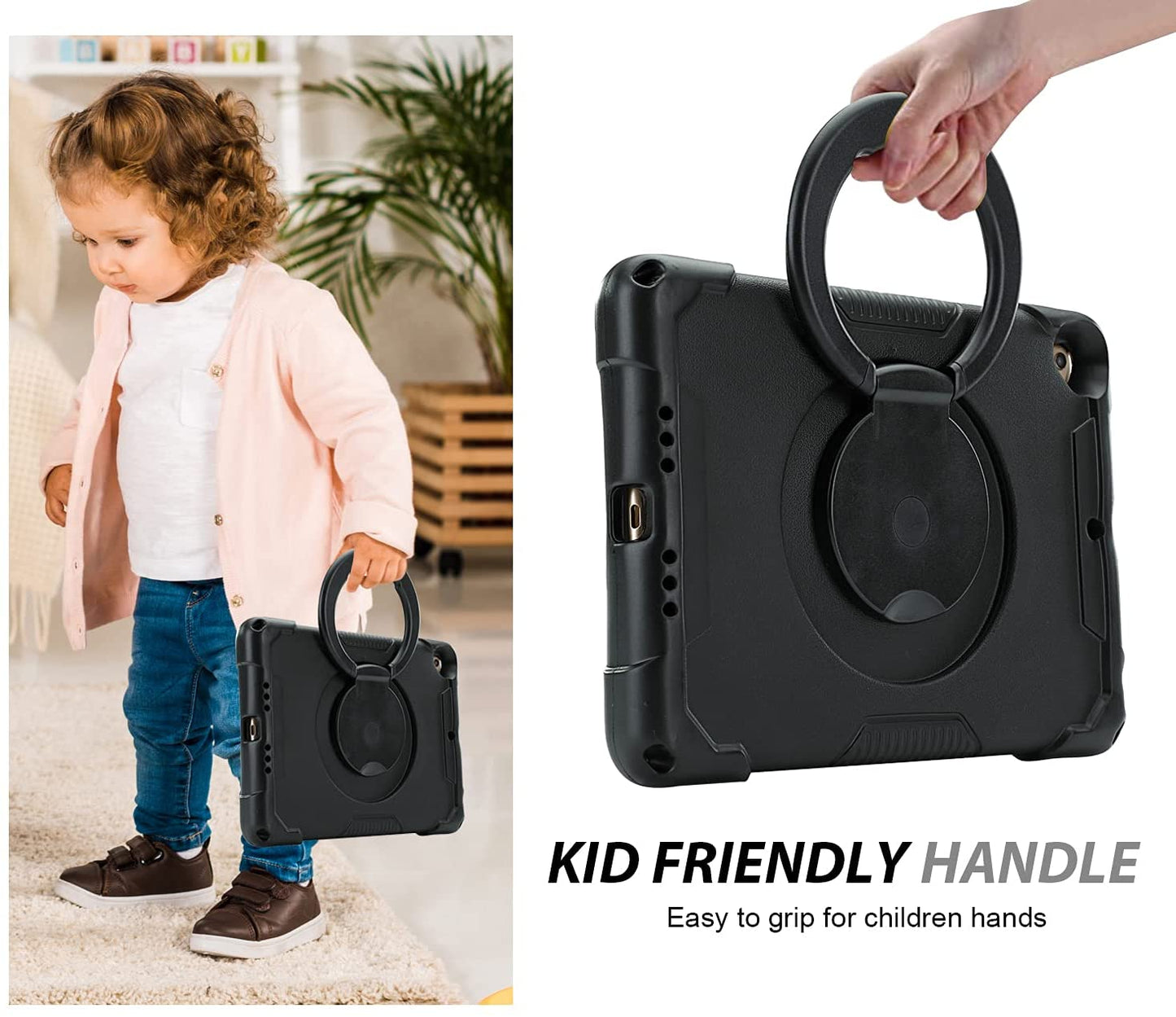 EVA iPad Case 10.2/10.5 inch with 360° Stand Handle Shoulder Strap