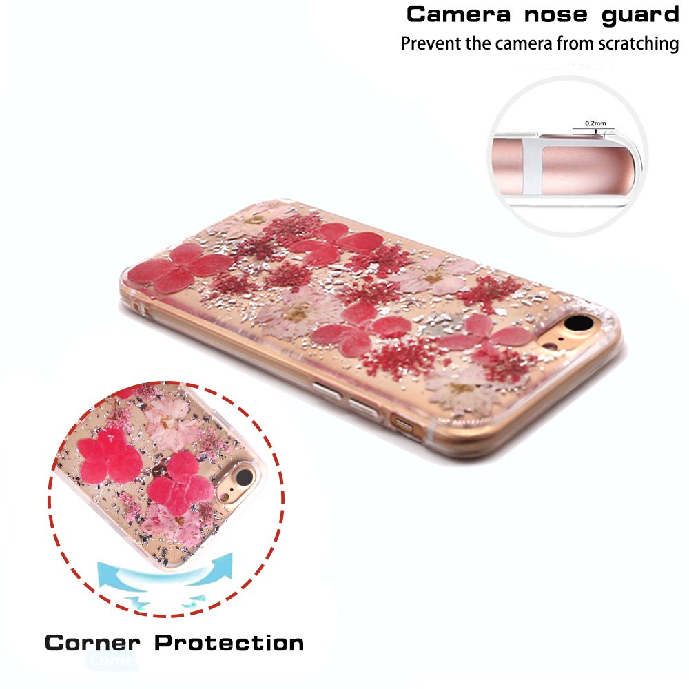 Soft Case for iPhone 7/8 Eternal Dried Real Flowers 3D Handmade