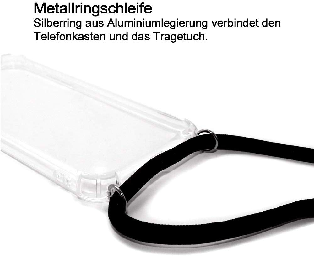 Crossbody Case for iPhone 6s/7/8 Plus - Clear Transparent TPU