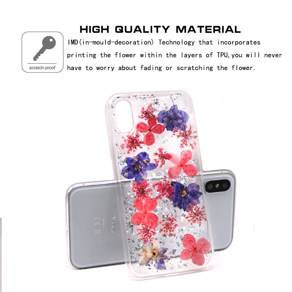 Soft Case for iPhone 7/8 Eternal Dried Real Flowers 3D Handmade