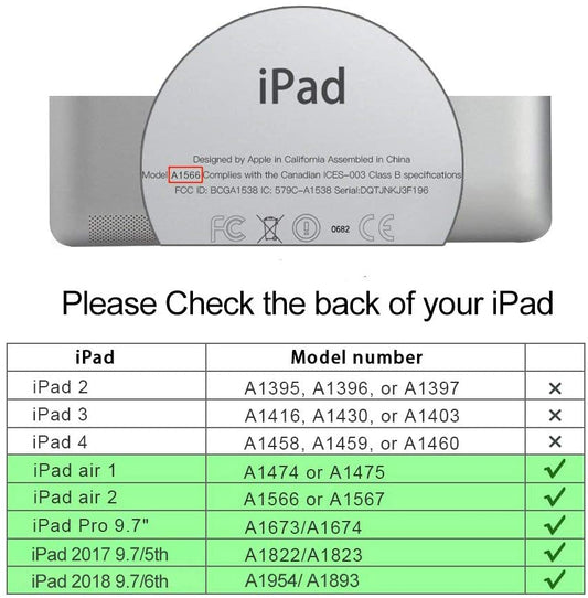 Case for iPad 9.7 2018 2017, Cover for iPad 6th/5th Generation iPad Air 2/Air/iPad Pro 9.7