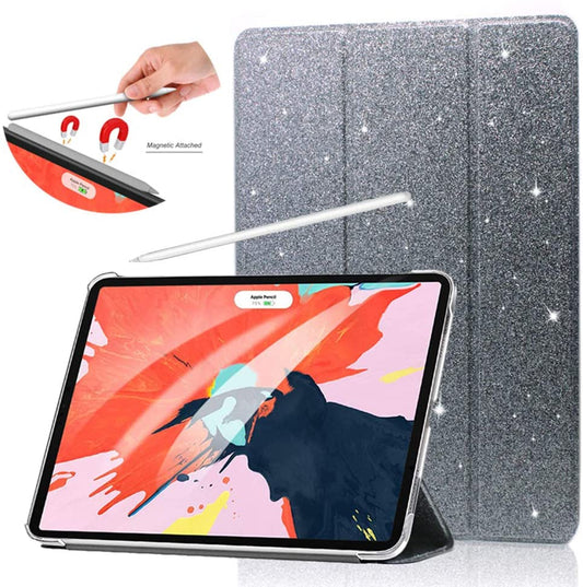 FANSONG Case for iPad Air 13 2024,Cover for iPad Pro 12.9 inch 2022 2021 2020 2018 With Auto Sleep/WakeGlitter Smart Cover Flip Slim Pencil Slot for iPad Pro 12.9 6th 5th 4th 3rd