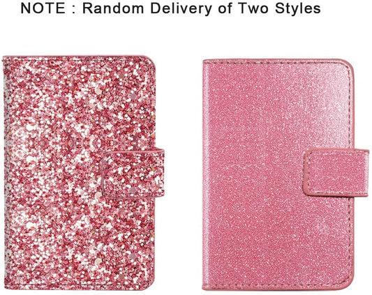 Flip Card Holder for Back of Phone Sequins PU Wallet Case