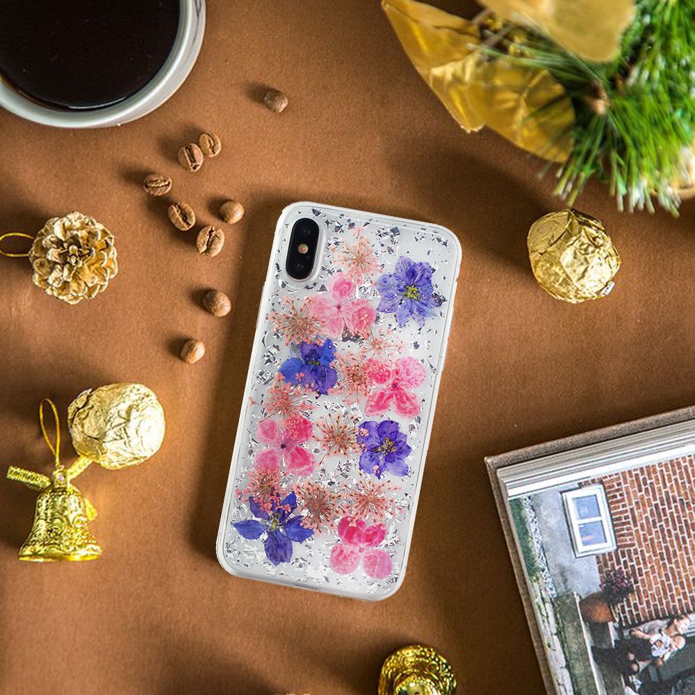Soft Case for iPhone 7/8 Eternal Dried Real Flowers 3D Handmade
