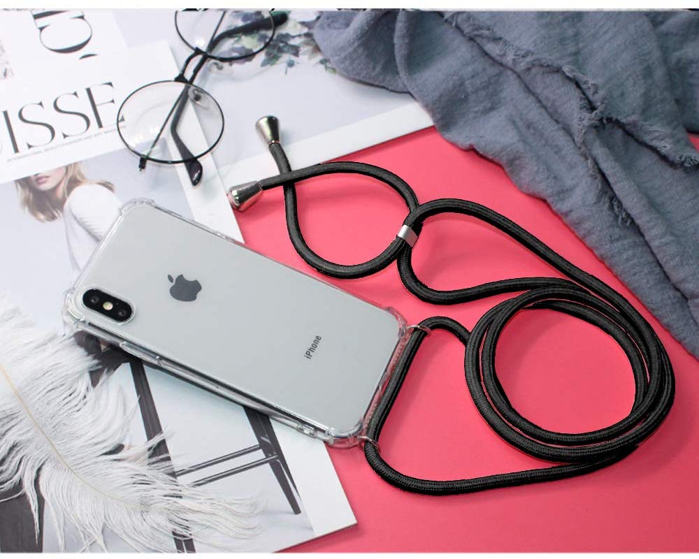 Crossbody Case for iPhone 6s/7/8 Plus - Clear Transparent TPU