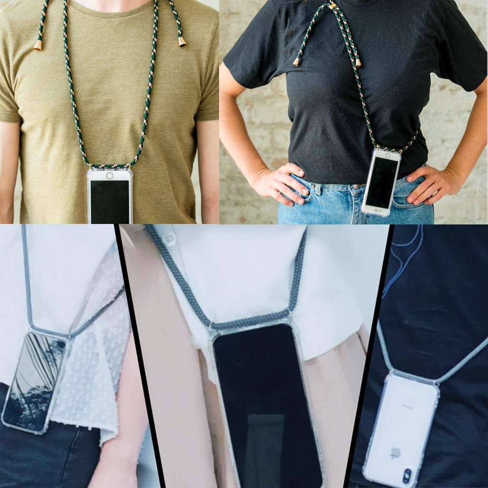 Crossbody Case for iPhone 6s/7/8 Plus - Clear Transparent TPU