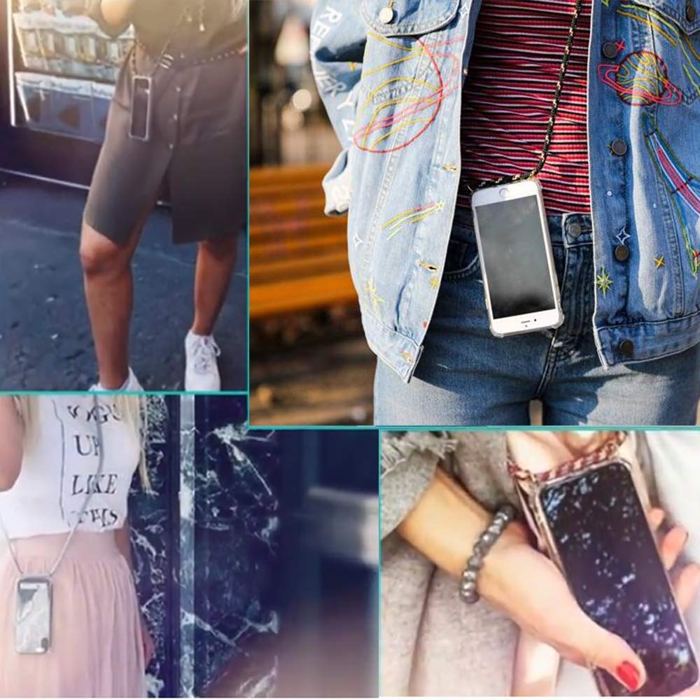 Crossbody Case for iPhone 6s/7/8 Plus - Clear Transparent TPU