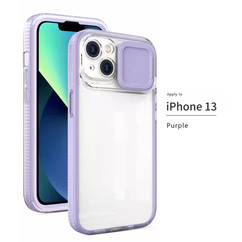 Transparent phone case for iPhone 13 pro max shockproof protect camera anti drop clearPush cover lens hard cover
