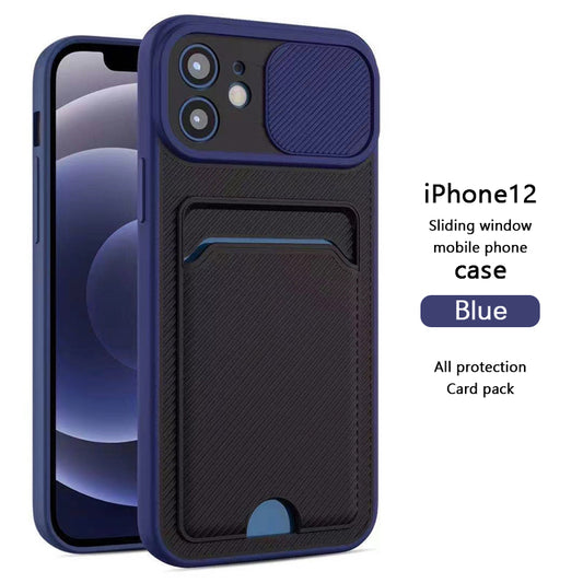Suitable for iPhone11 /11Pro /11Pro max case lens protection push window card all-in-one card case mobile phone case