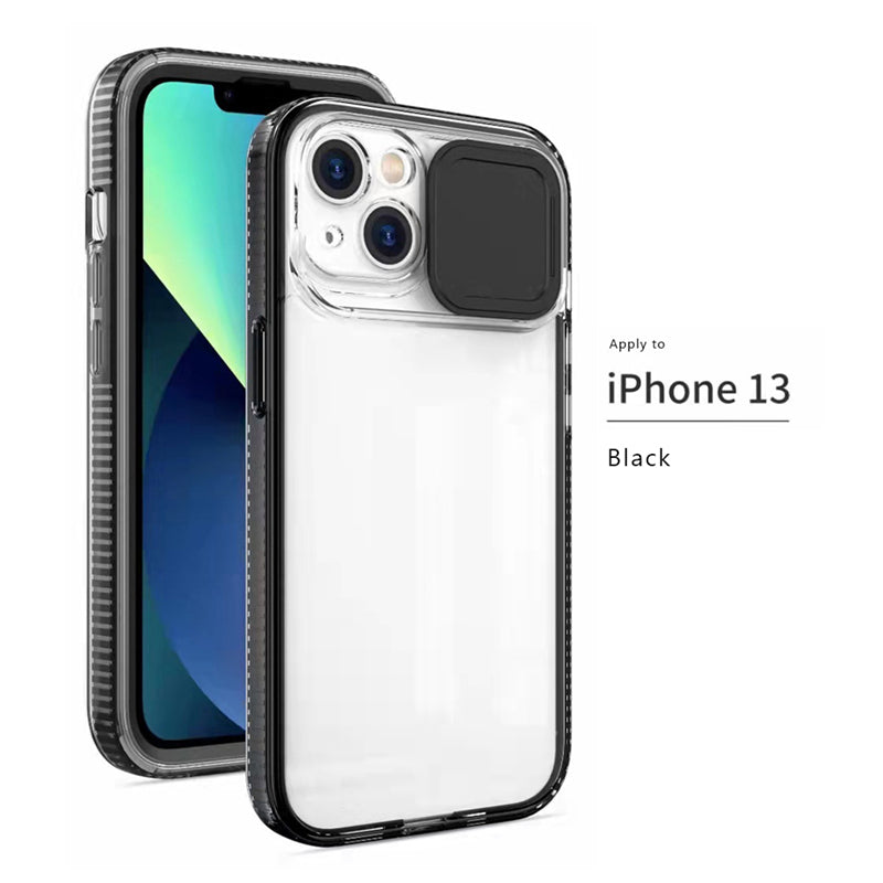 Transparent phone case for iPhone 13 pro max shockproof protect camera anti drop clearPush cover lens hard cover