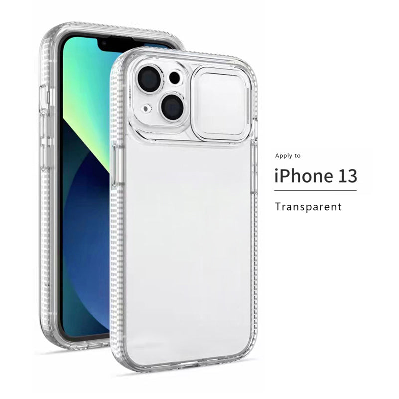 Transparent phone case for iPhone 13 pro max shockproof protect camera anti drop clearPush cover lens hard cover