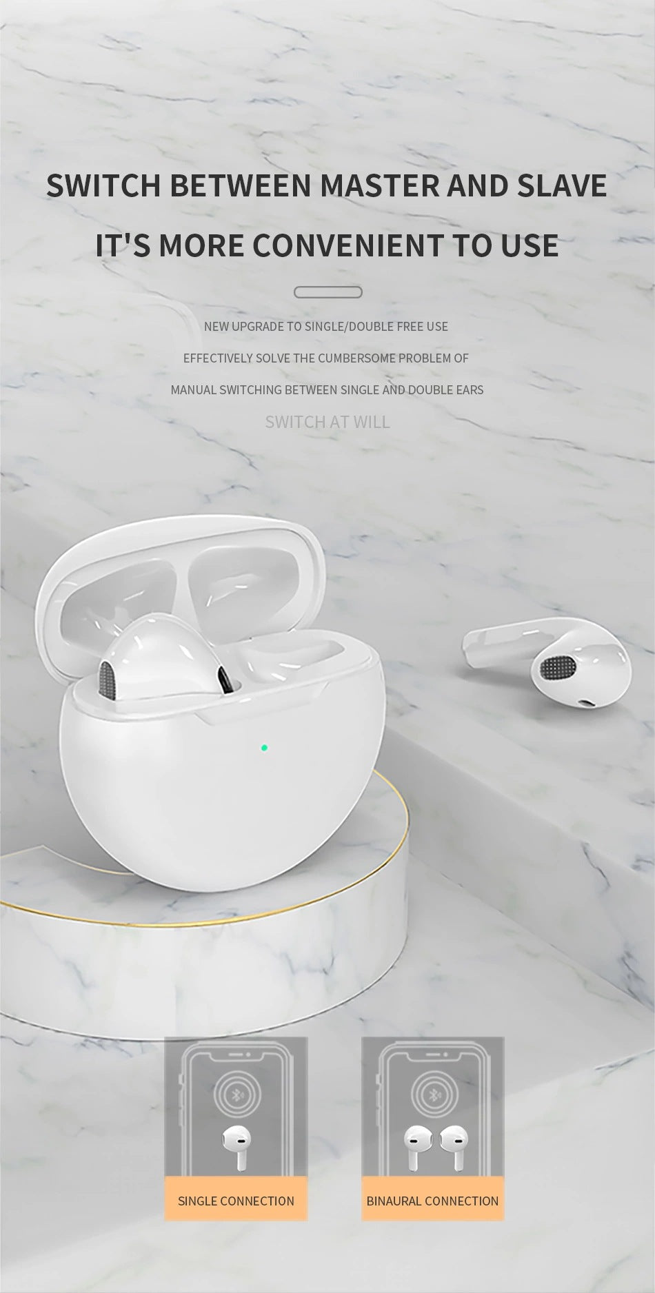 New wireless bluetooth headset Macaron TWS true wireless bluetooth headset Pro6 stereo touch 5.0 sports headset