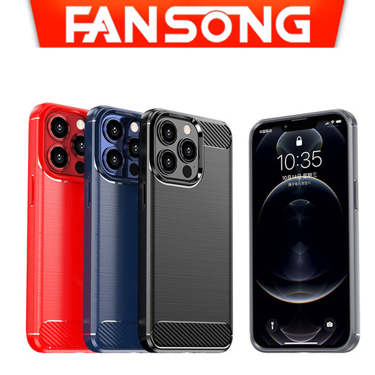 Brushed carbon fiber mobile phone case is suitable for iPhone 111/11 Pro/11Pro max case