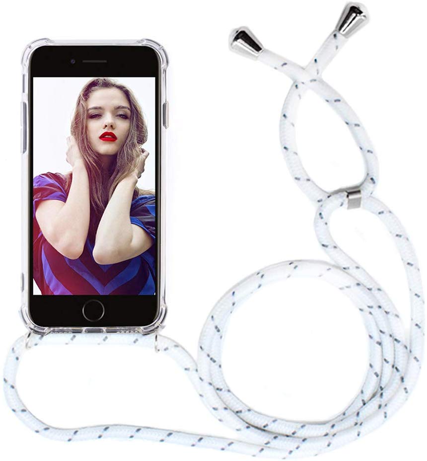 Crossbody Case for iPhone 6s/7/8 Plus - Clear Transparent TPU