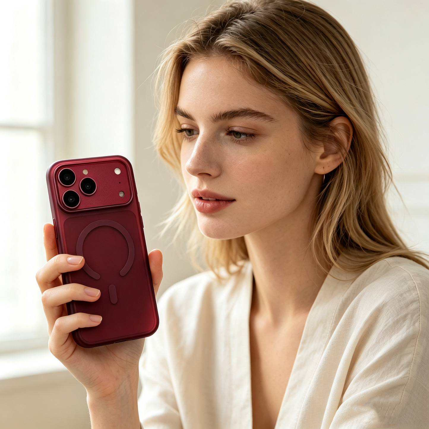 MagSafe Magnetic iPhone 18 / 18e / Air / Pro /Pro Max Case — Wine Red Matte Shockproof Cover for All 18 Series