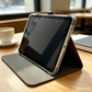 Wine Red PU Leather Back Tri-Fold Stand Tablet Protective Case - FANSONG