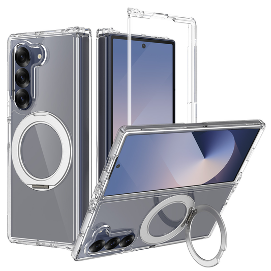 FANSONG 2.0 Anti-Scratch Rotating Stand Case for Samsung Z Fold 6/7/8/8 Wide