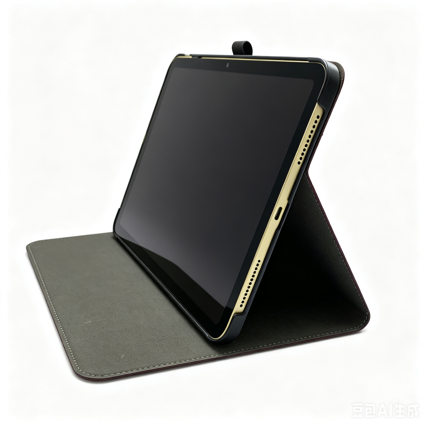 Wine Red PU Leather Back Tri-Fold Stand Tablet Protective Case - FANSONG