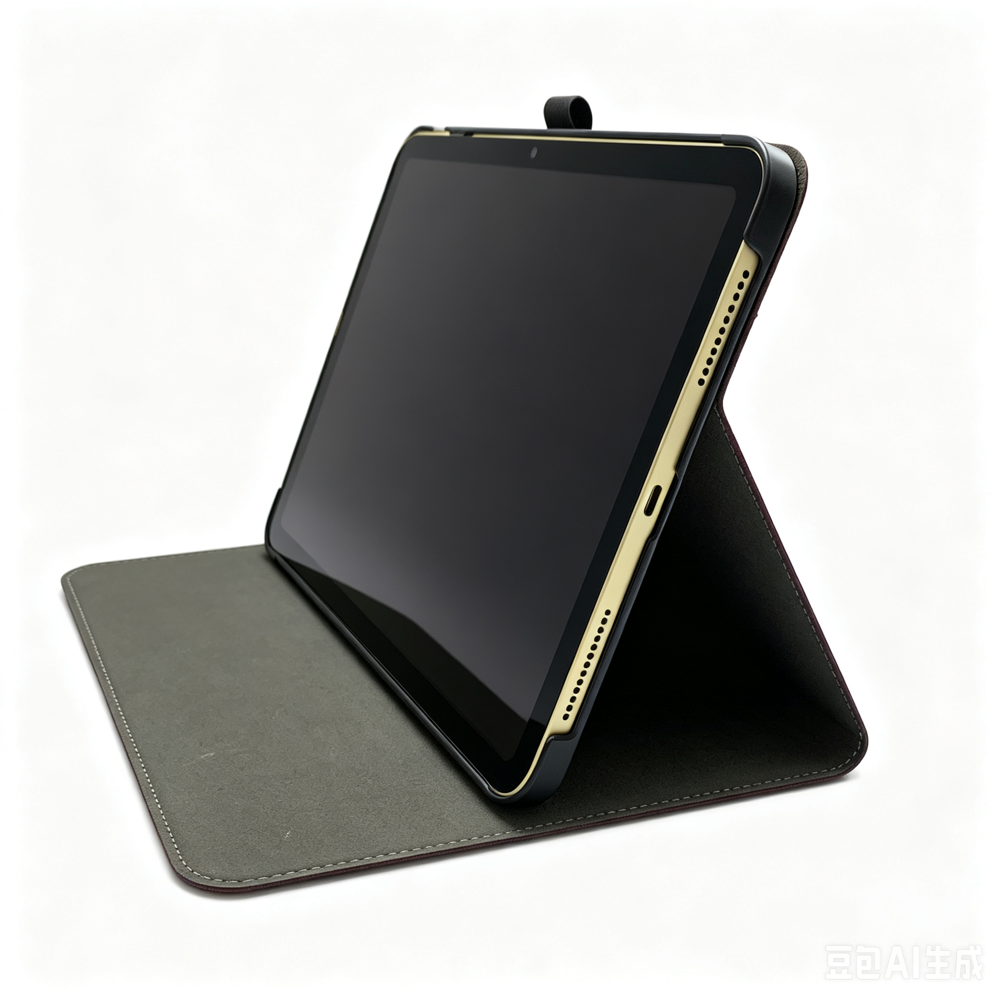 Wine Red PU Leather Back Tri-Fold Stand Tablet Protective Case - FANSONG