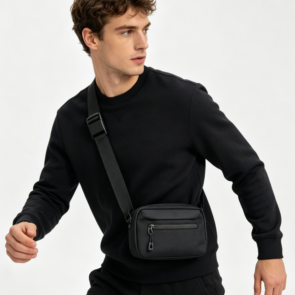 Lightweight Water Resistant Nylon Fanny Pack, Unisex Slim Daily Phone Shoulder Pouch for Travel Workout