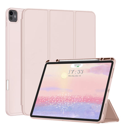 Fansong Case for iPad Pro 13 inch 2024, Cover for iPad Pro 13 (M4) with Auto Sleep/Wake Pencil Holder Trifold Stand TPU Smart Cover Slim Supports Charging Apple Pencil for A2926 A3007