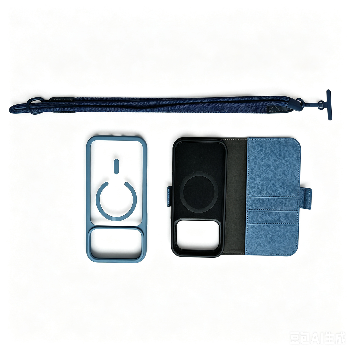3‑in‑1 Phone Accessory Set | Detachable Flip‑Leather Wallet Case, Mag‑Safe Phone Shell and Matching Anti‑Drop Lanyard