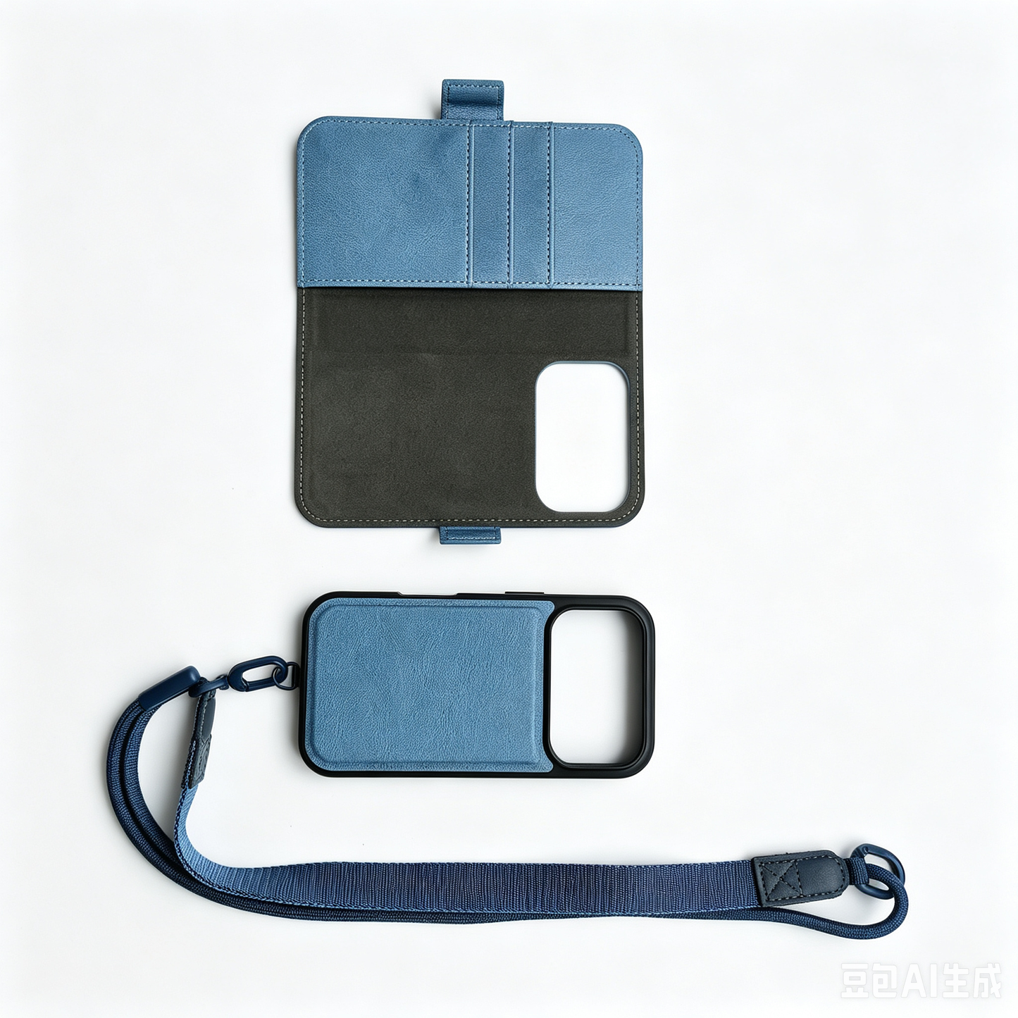 3‑in‑1 Phone Accessory Set | Detachable Flip‑Leather Wallet Case, Mag‑Safe Phone Shell and Matching Anti‑Drop Lanyard