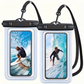 2 fundas impermeables para teléfono móvil, funda para teléfono sumergible – Cierre fácil y bolsa seca resistente al polvo, compatible con iPhone 15 14 13 12 11 Pro Max de 4-7 pulgadas/Galaxy S22 Ultra S21 S20 A12 y otros smartphones (transparente)