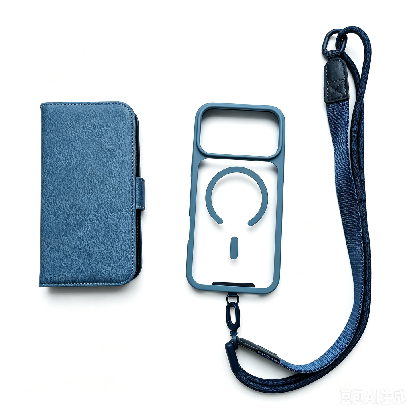 3‑in‑1 Phone Accessory Set | Detachable Flip‑Leather Wallet Case, Mag‑Safe Phone Shell and Matching Anti‑Drop Lanyard
