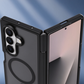 FANSONG for Samsung Z Fold 6 7 8 & Z Fold8 Wide, Silver Shield Matte Magnetic Hinge Case