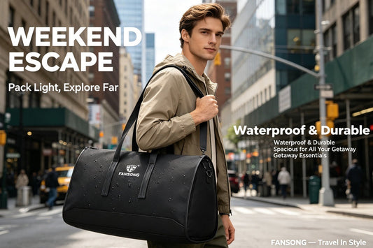 Unique 2-in-1 Garment Weekender Bag, Large Capacity Waterproof Travel Duffel with Trolley Sleeve & Hidden Pockets