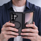 FANSONG for Samsung Z Fold 6 7 8 & Z Fold8 Wide, Silver Shield Matte Magnetic Hinge Case