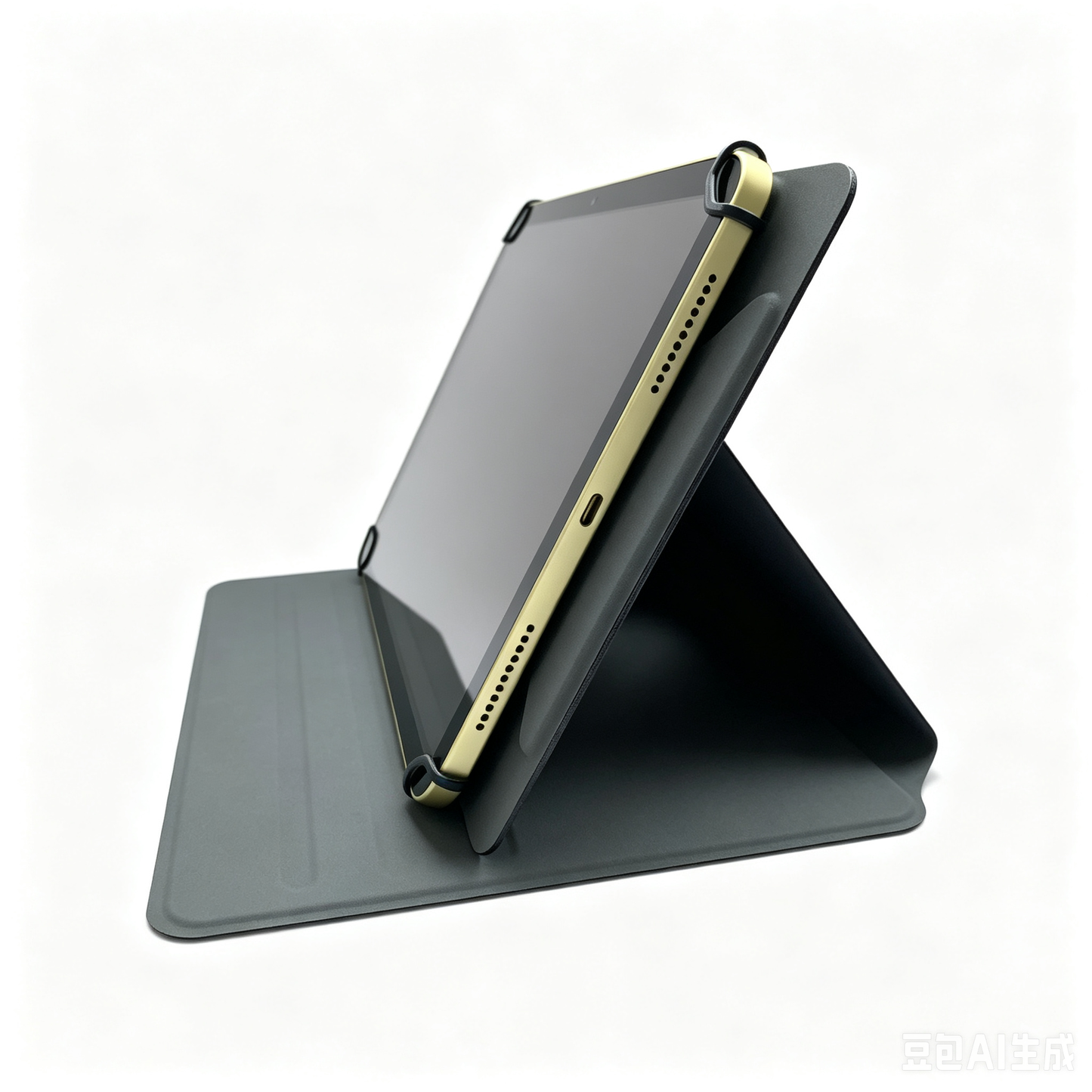 Universal Adjustable Tablet Case with 4 Elastic Fixing Straps, Multi-Angle Stand Protective Cover, Auto Sleep Wake, Matte PU Leather for All 9–11 Inch Tablets
