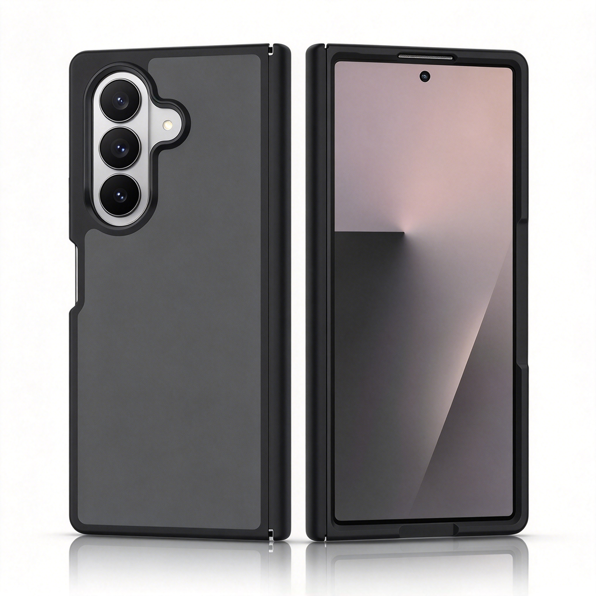 FASSONG Silver Shield Matte Magnetic Phone Case for Samsung Galaxy Z Fold 6 / Z Fold 7 / Z Fold 8 / Z Fold 8 Wide