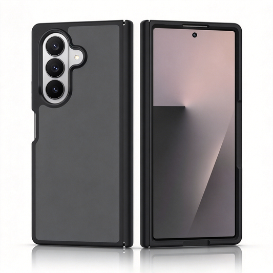 FASSONG Silver Shield Matte Magnetic Phone Case for Samsung Galaxy Z Fold 6 / Z Fold 7 / Z Fold 8 / Z Fold 8 Wide